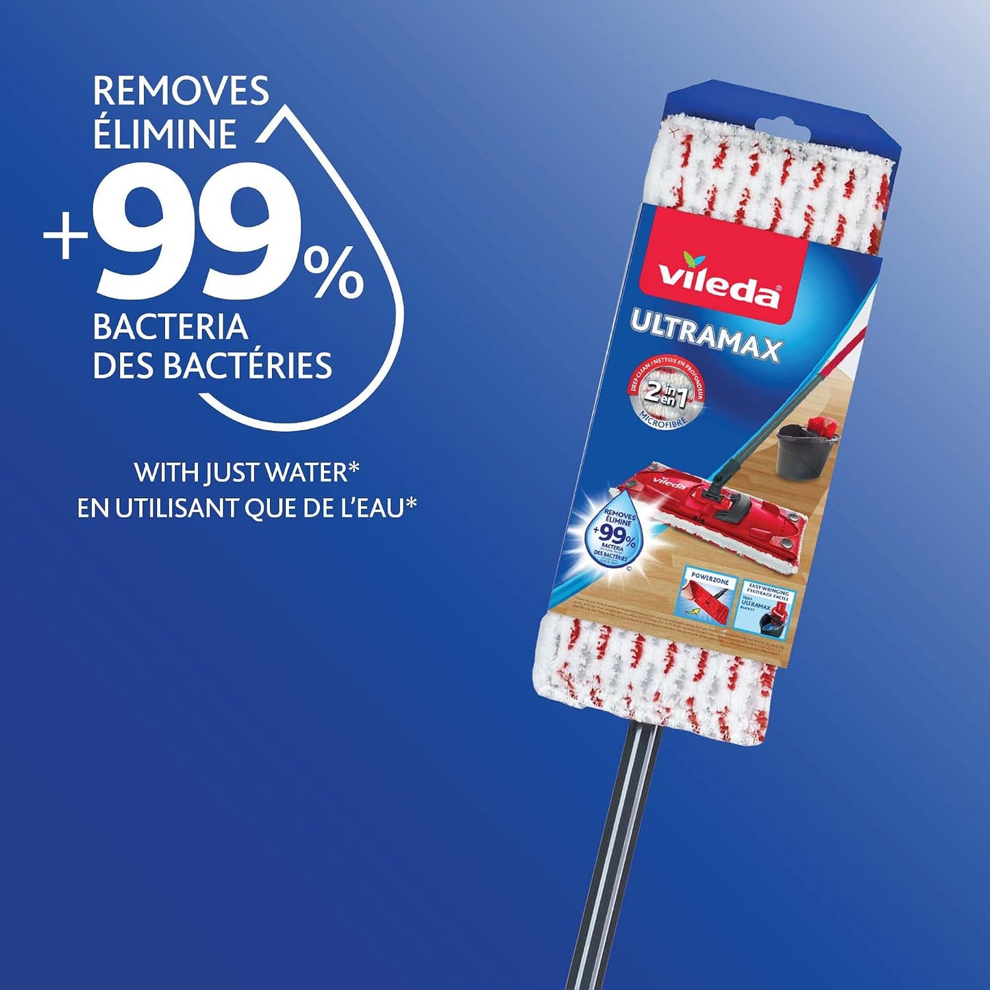 Vileda UltraMax Mop - Red Microfiber Floor Mop