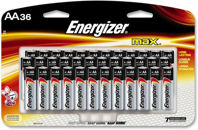 Energizer Aa Battery, Max, Premium Alkaline Battery, 36/Pack Evee91Sbp36H