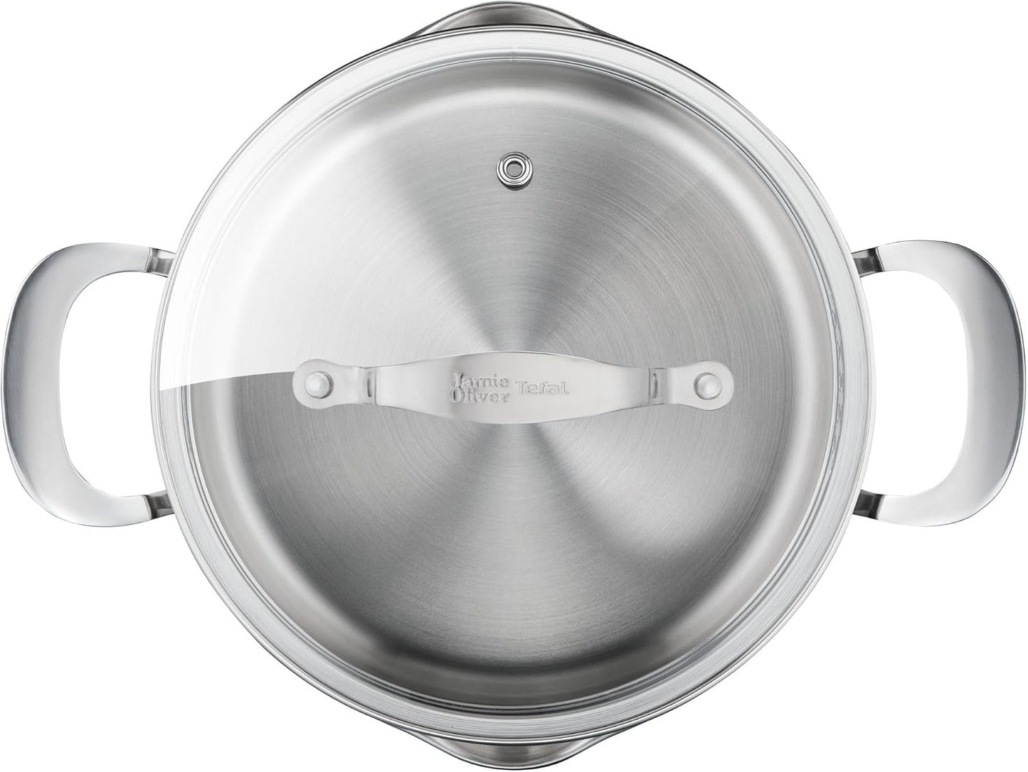 Jamie Oliver by Tefal Cook Smart 10-Piece Stainless Steel Pots and Pans Set, Robust, Fast Heating, Even Cooking, Riveted Handle, Induction Safe, Oven and Dishwasher Safe, Induction Cookware Set