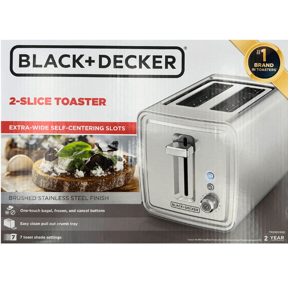 BLACK+DECKER 2-SLICE TOASTER #TR2900SSD