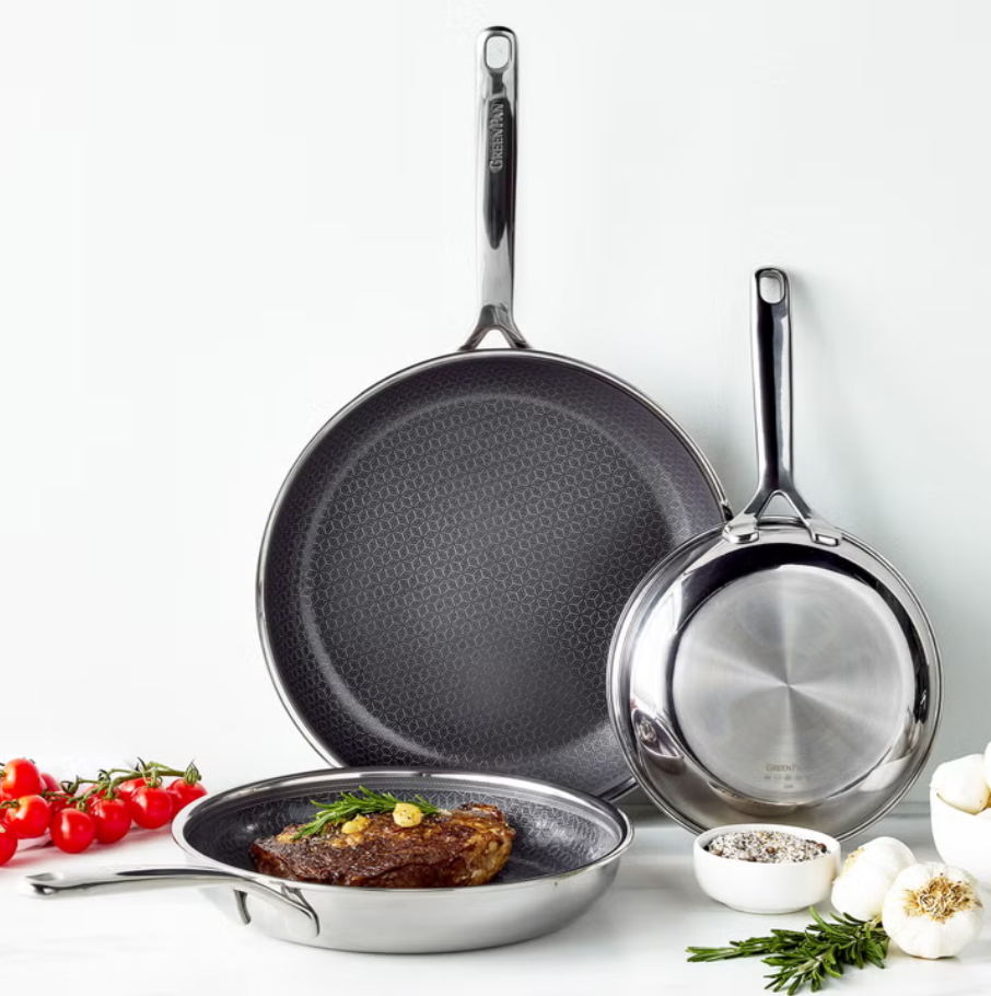 Greenpan Spectra Hybrid Ceramic Non-Stick Skillet Set, 3-pieces