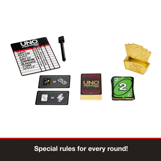 UNO Championship Series Tournament Set Card Game For Large Groups Of 6 To 20 Players