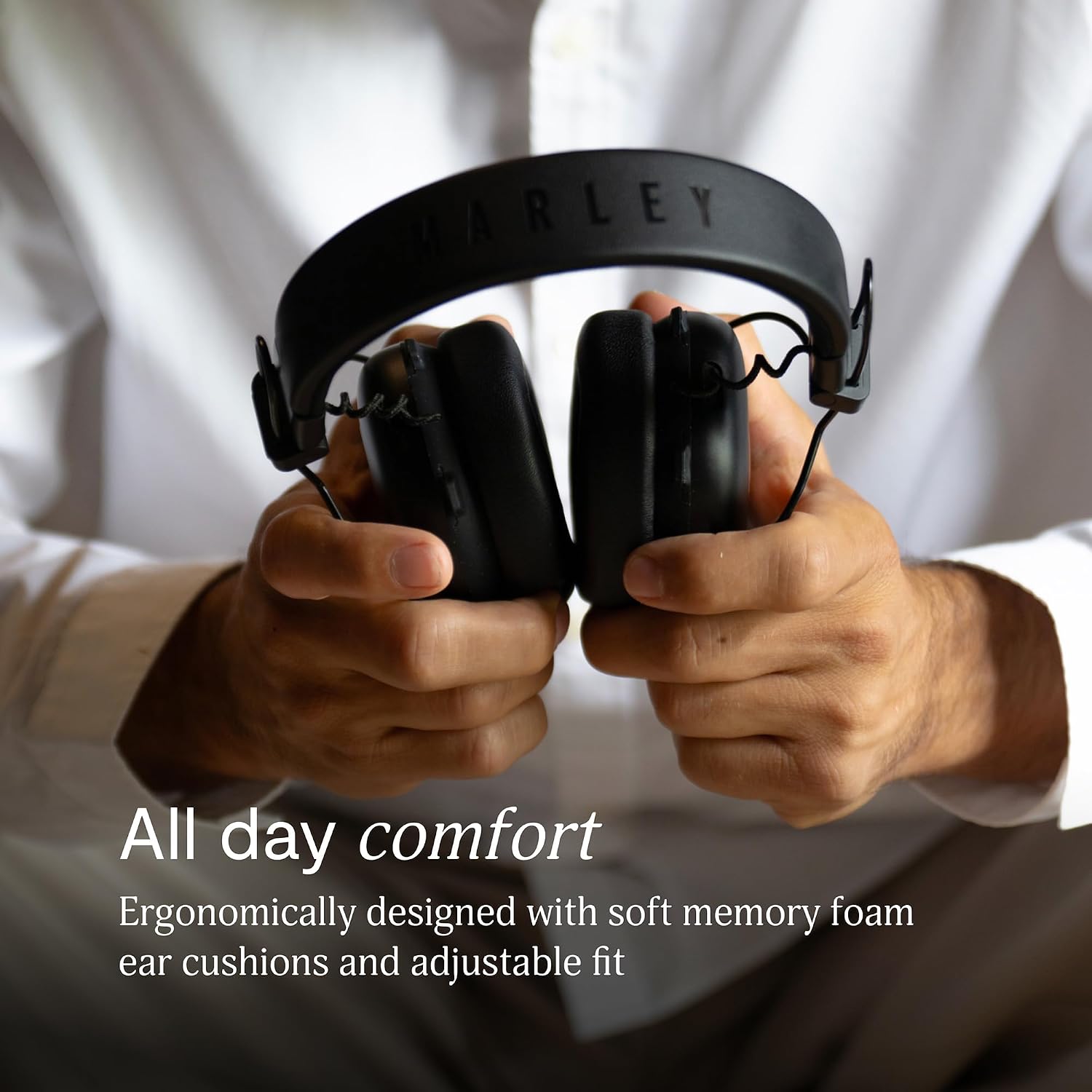 House of Marley Positive Vibration Rebel Wireless ANC Headphones - Over Ear Bluetooth Earphones with Adaptive Noise Cancelling, 130 H Playtime, IPX5, Sustainable Materials