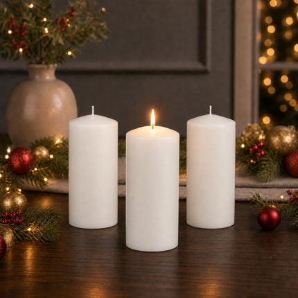 Yummi 3" x 6"  Round Pillar Candles - 3 per Pack