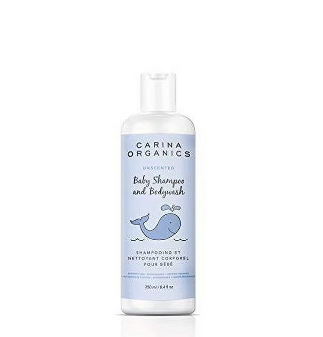 Carina Organics Unscented Baby Shampoo & Body Wash, 250 ml, White
