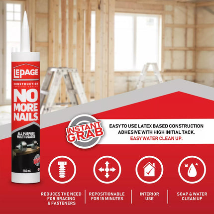 Lepage No More Nails All Purpose Construction Adhesive