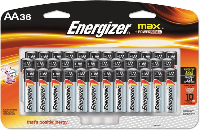 Energizer - Energizer Alkaline Battery, AA, 36/PK, Sold as 1 Package, EVEE91SBP36H