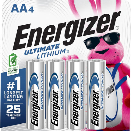 Energizer Ultimate Lithium Batteries Batteries AA, 4 Each