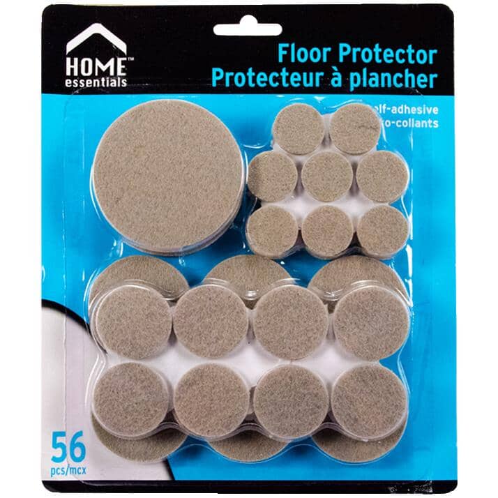 HOME ESSENTIALS Assorted Floor Protection Felt Pads (56 pcs) - 83542
