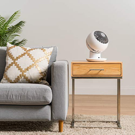 Ventilateur de bureau IRIS USA WOOZOO avec télécommande, circulateur d'air oscillant de table, 5 vitesses, distance d'air maximale de 25 m, inclinaison réglable, moteur silencieux, petit ventilateur pour chambre, bureau, dortoir, blanc