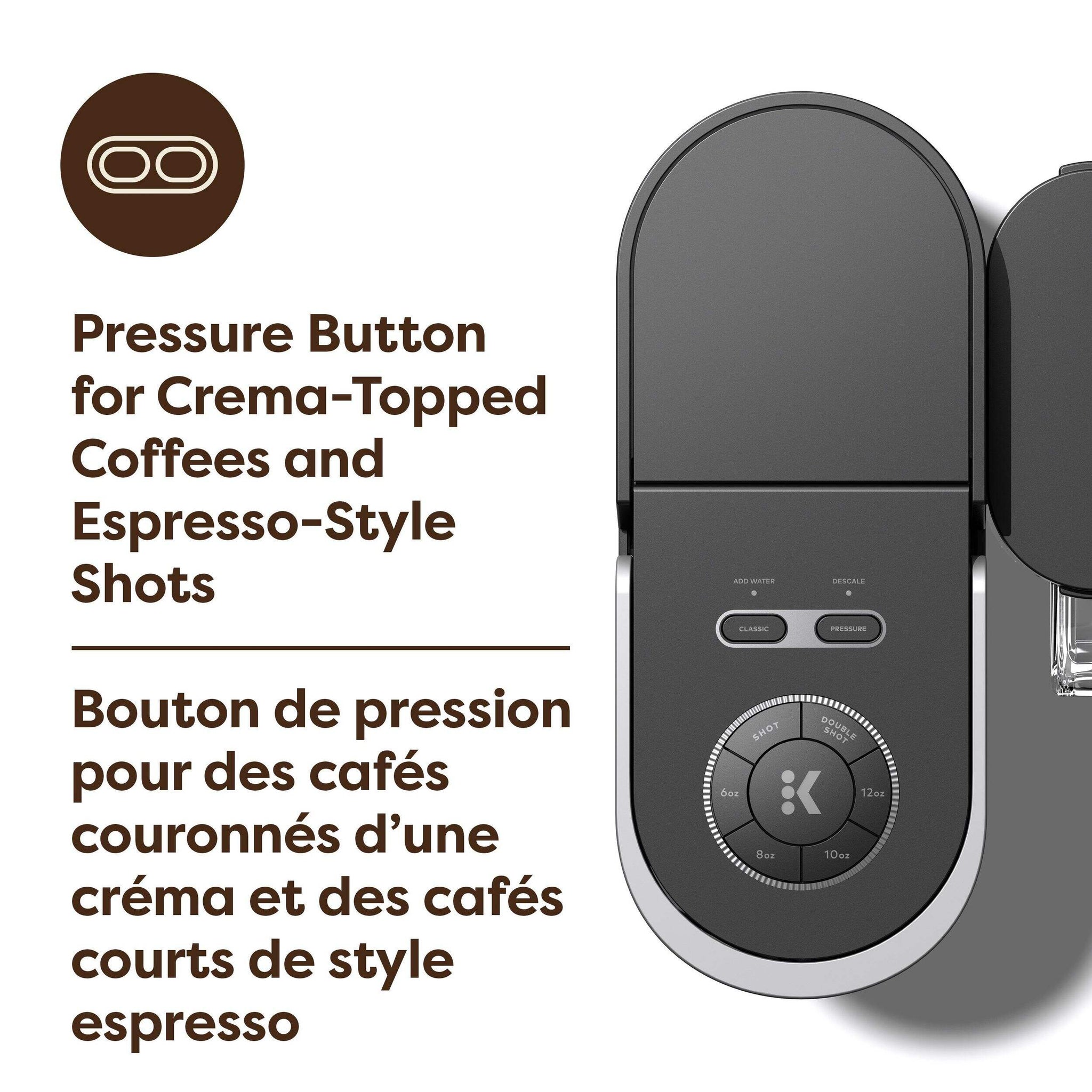 Keurig , K-Crema Single Serve Coffee & Espresso Maker , Black