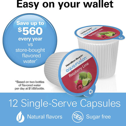 HAMILTON BEACH AQUAFUSION Raspberry Lime Flavor Capsules 12Pk - 87361