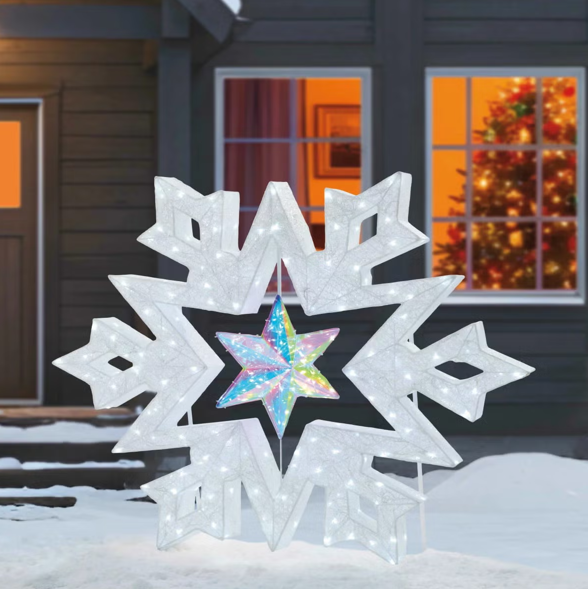 48 Inch Snowflake With Prismatic Star