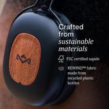 House of Marley Positive Vibration Rebel Wireless ANC Headphones - Over Ear Bluetooth Earphones with Adaptive Noise Cancelling, 130 H Playtime, IPX5, Sustainable Materials