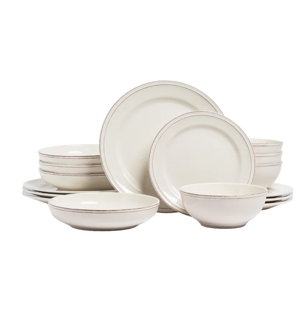 over&back Stoneware Dinnerware Set, 16-pieces