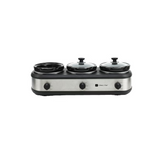 Culinary Chef 3 x 2.37 L (3 x 2.5 qt.) Capacity Triple Slow Cooker Stainless Steel
