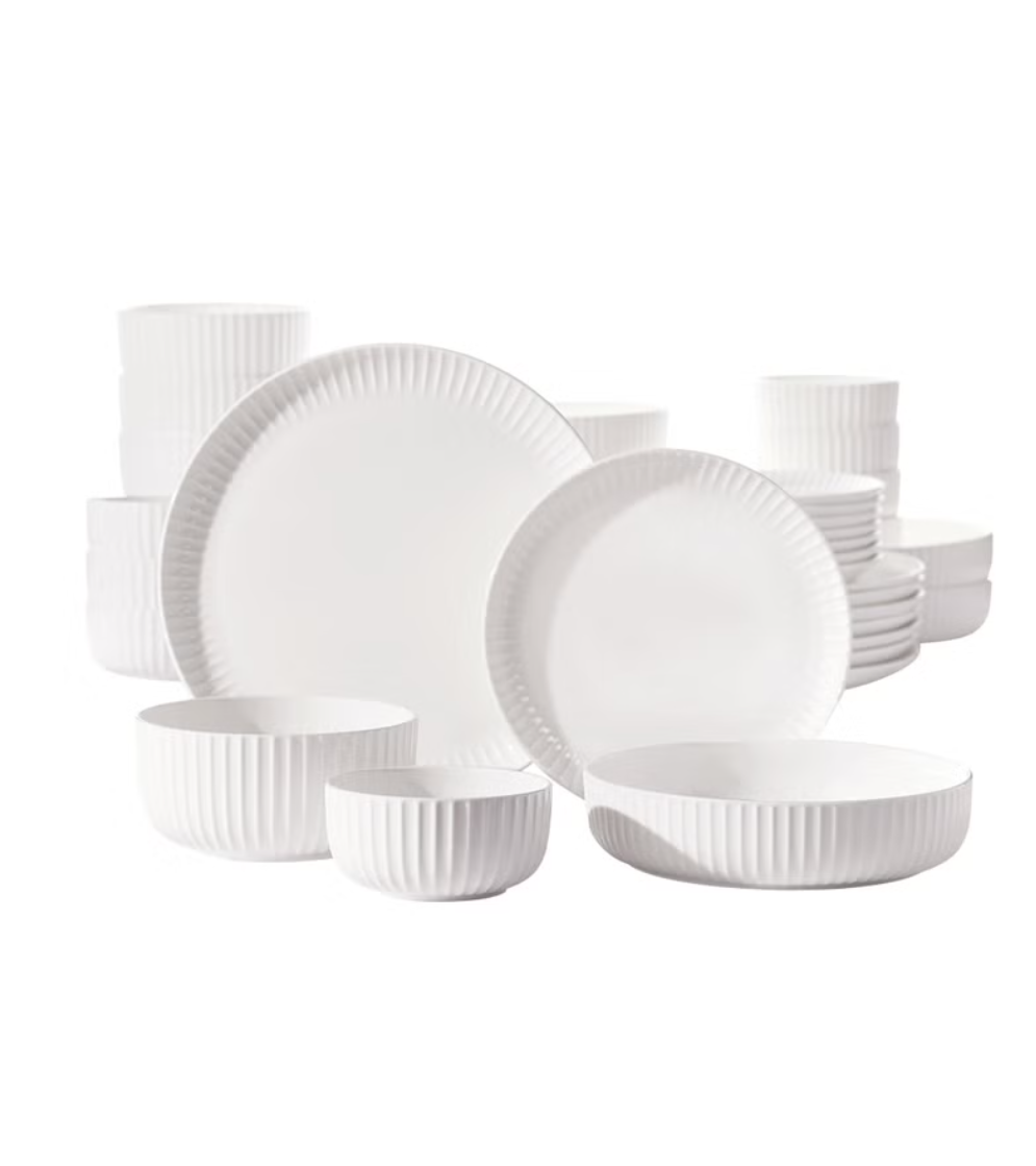 Maison Neuve Ridge Bone China Dinnerware Set, 40-pieces