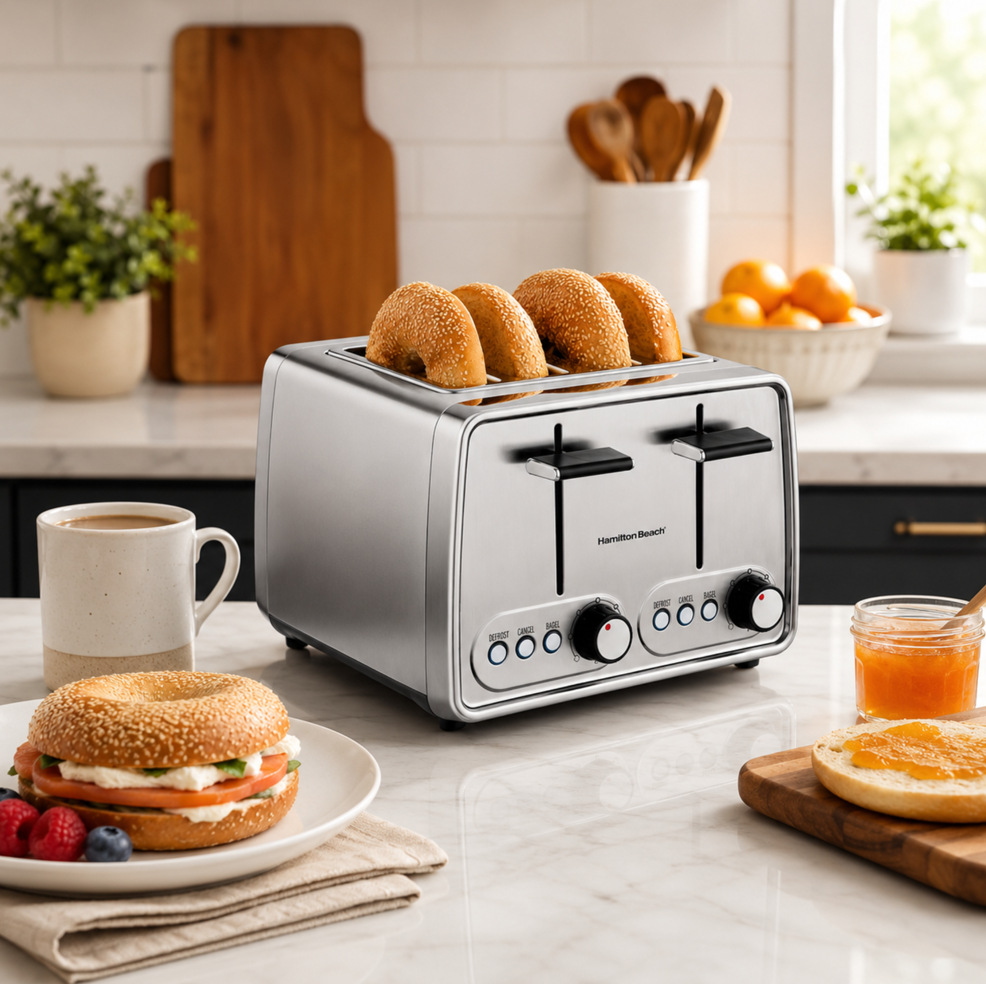 HAMILTON BEACH MODERN CHROME 4 SLICE TOASTER