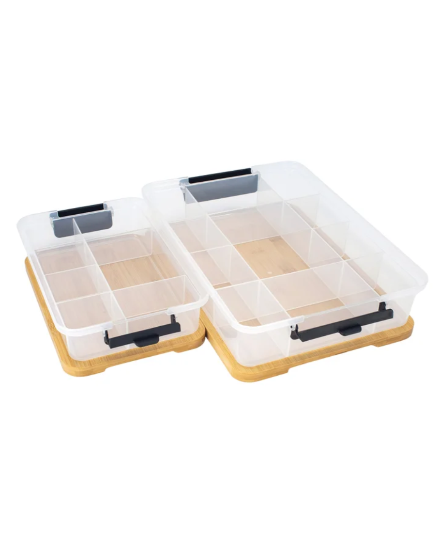 Sabatier Snacklebox Set with Bamboo Lid, 2-pieces