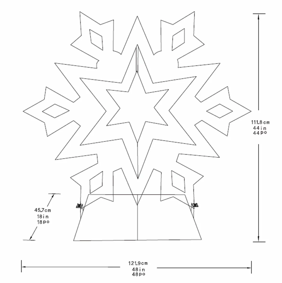 48 Inch Snowflake With Prismatic Star