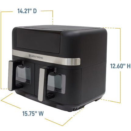 WEST BEND AFWB10BK13 Dual Basket 10QT Digital Air Fryer