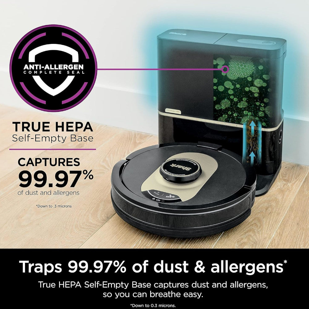 SHARK AV2501AE AI Robot Vacuum with XL HEPA Self-Empty Base - Factory serviced with 90 day warranty
