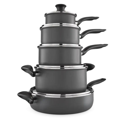 T-FAL 10Pc Hard Titanium Cookware Set - C706SC55