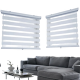 ITY CDNW-1 72 Olivia Stone Cordless Polyester Zebra Day-Night Blind 72"x84" in White