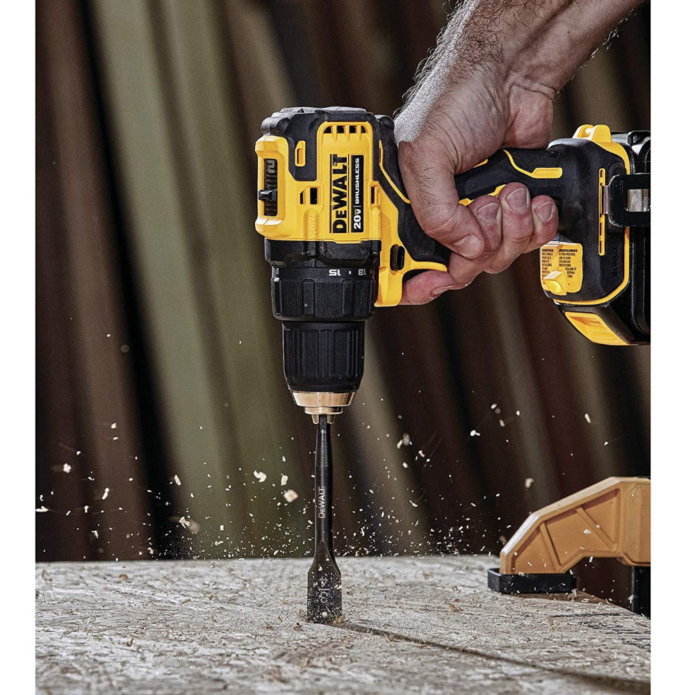 DEWALT 20V MAX* Cordless Drill/Driver Kit, Compact, 1/2-Inch with 2 Batteries - Refurbished with Dewalt Warranty - DCD708C2