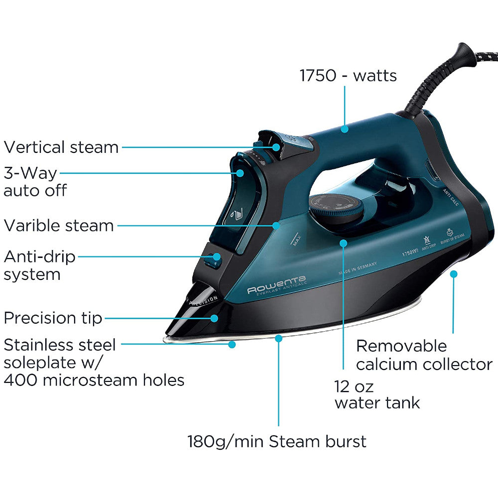 ROWENTA Everlast 1750-Watt Anti-Calc Steam Iron - DW7180U1