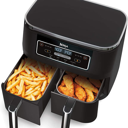 NINJA Foodi 4-in-1, 8-qt., 2-Basket Air Fryer with DualZone Technology - Factory serviced with Home Essentials warranty - DZ100