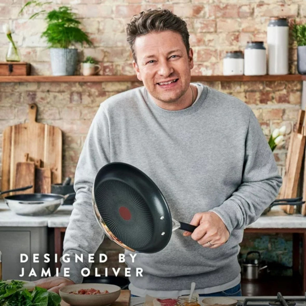 T-FAL E303S774 Jamie Oliver Quick & Easy Stainless Steel 7 Piece Cookware Set- Blemished Package with Full Warranty
