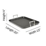 ALL CLAD E6524164 HA1 Hard Anodized Nonstick Cookware Double-Burner Grill 13X20IN