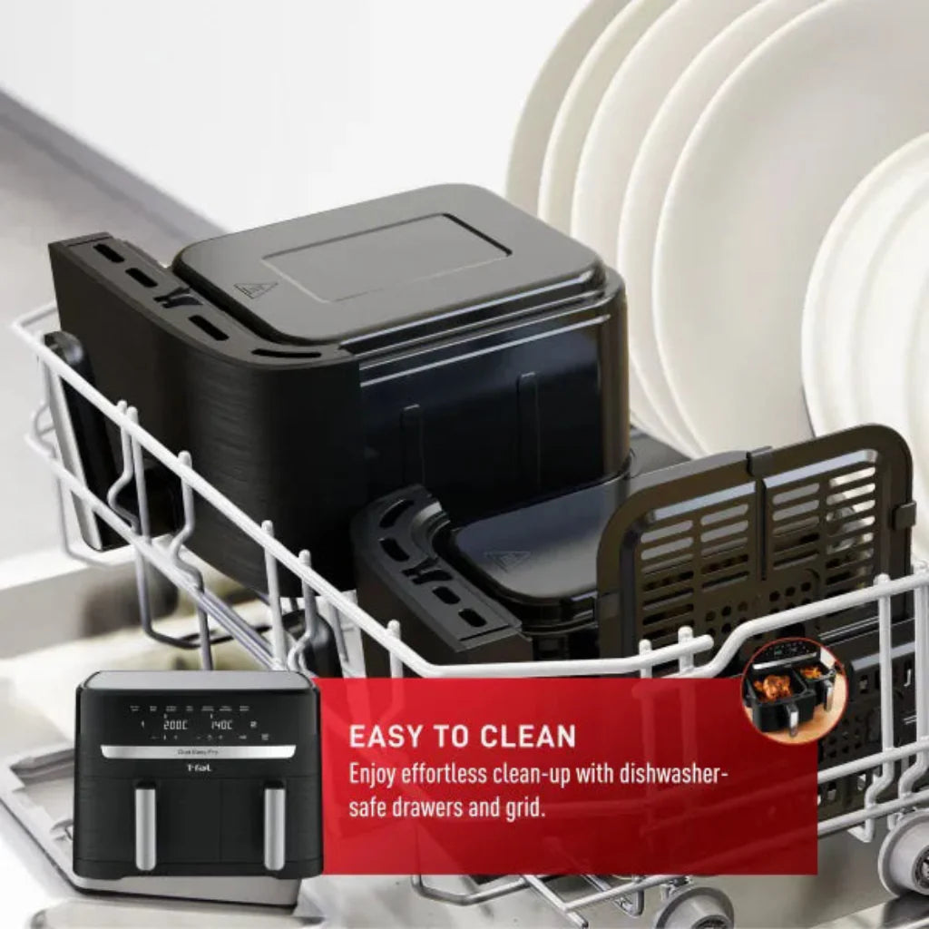 T-FAL EY901850 Dual Easy Fry Air fryer & Grill - Blemished package with full warranty