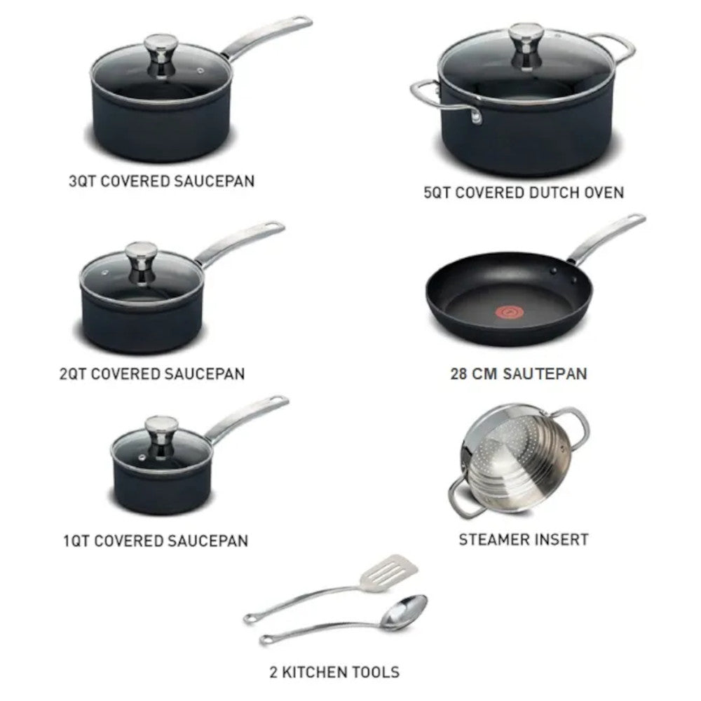 T-FAL Platinum Unlimited Hard Anodized 12pc Cookware Set - H126SC74