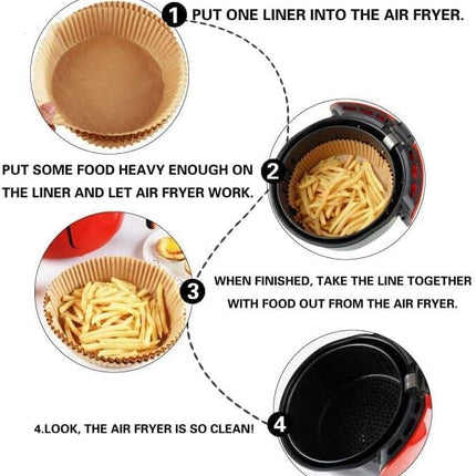Round Non-Stick Air Fryer Disposable Liners 20cm, 50pcs