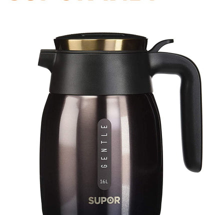 SUPOR 1.6L Thermal Jug - Blemished package with full warranty - KC16BK1C