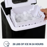 KOOLATRON KIM23-B Portable Countertop Automatic Ice Maker, Self-Cleaning with Digital Controls and LED Indicators in Black