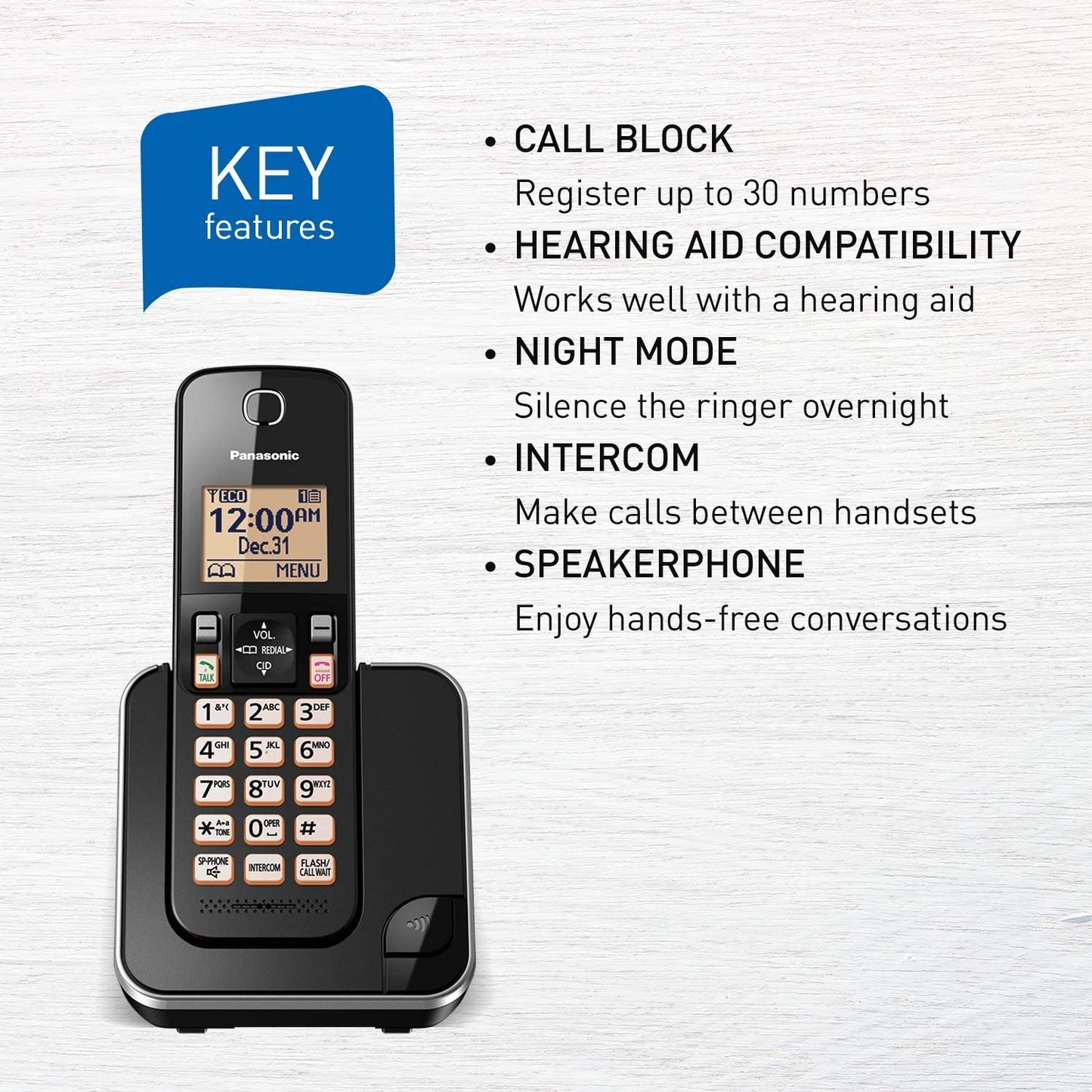 PANASONIC 1-Handset Cordless Phone - Refurbished with Home Essentials warranty -  KXTGC380C