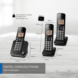 PANASONIC 3 Handset Telephone -  Refurbished with Home Essentials warranty - KX-TGC383C