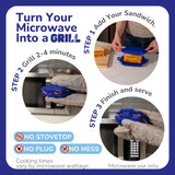 Micro Grill Classic™ Toastie Maker, Microwave Grill, Sandwich Toaster, 3 Minute Grilled Cheese, Crispy, Panini Press, Dishwasher Safe, Office, Home, Travel & School Dorms