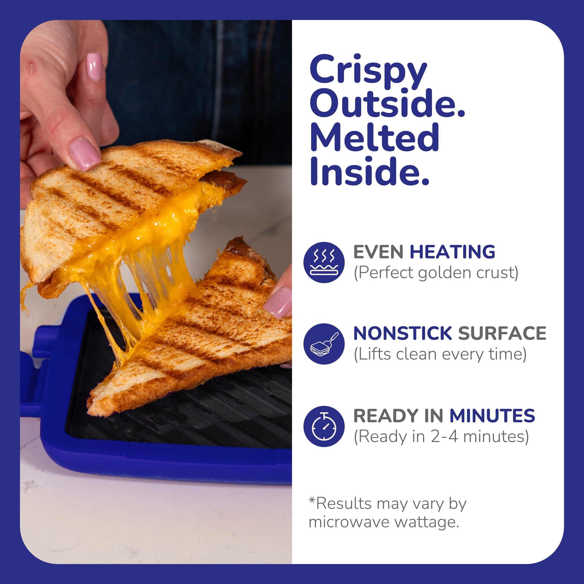 Micro Grill Classic™ Toastie Maker, Microwave Grill, Sandwich Toaster, 3 Minute Grilled Cheese, Crispy, Panini Press, Dishwasher Safe, Office, Home, Travel & School Dorms