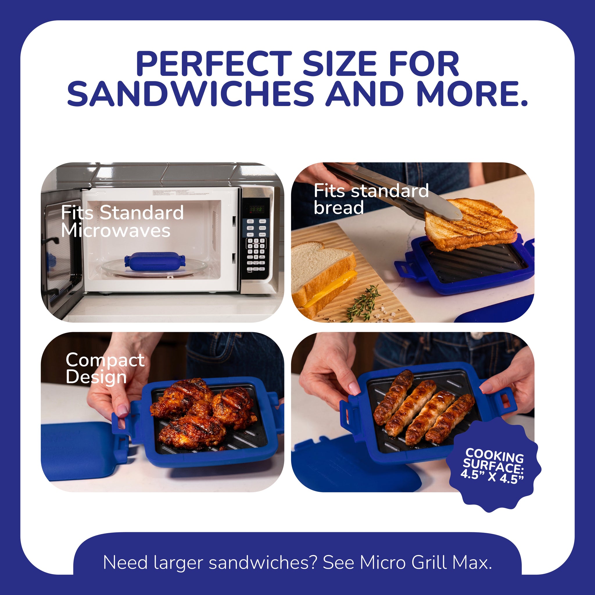 Micro Grill Classic™ Toastie Maker, Microwave Grill, Sandwich Toaster, 3 Minute Grilled Cheese, Crispy, Panini Press, Dishwasher Safe, Office, Home, Travel & School Dorms