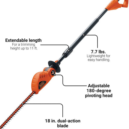 BLACK+DECKER Bare 20v Max Lithium Ion Pole Hedge Trimmer - LPHT120B