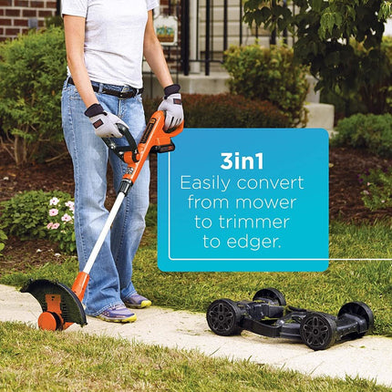 BLACK+DECKER 20V Max* Lithium 12 Inch 3-In-1 Compact Mower - MTC220