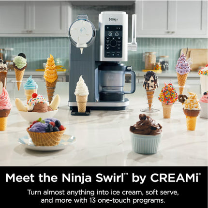 NINJA NC701 Swirl by CREAMi Soft Serve & Ice Cream Machine - Factory serviced with Home Essentials warranty