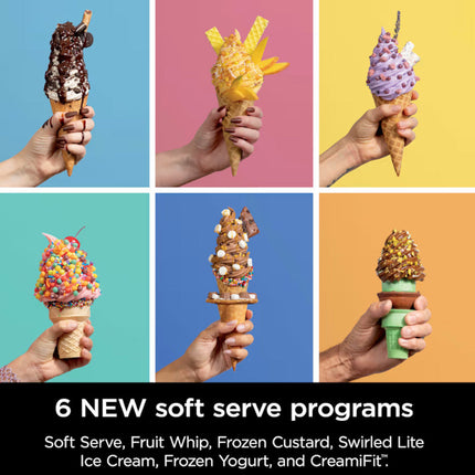 NINJA NC701 Swirl by CREAMi Soft Serve & Ice Cream Machine - Factory serviced with Home Essentials warranty
