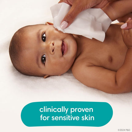 Pampers Baby Wipes Sensitive, Water Based Baby Wipes, Hypoallergenic and Unscented Baby Wipes, 504 Wipes Total (6 Flip-Top Packs)