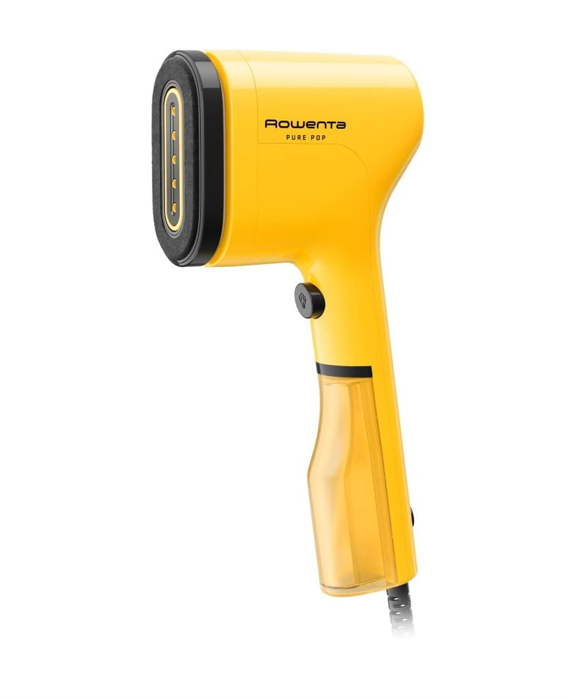 Rowenta Pure Pop, Handheld Steamer for Clothes 1.5 Pounds 15 Second Heatup, 2.3 Ounce Capacity 1150 Watts Portable, Garment Steamer, With Lint Remover, Yellow