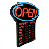Newon LED OPEN Sign with Programmable Business Hours and Flashing Effects - English Only
